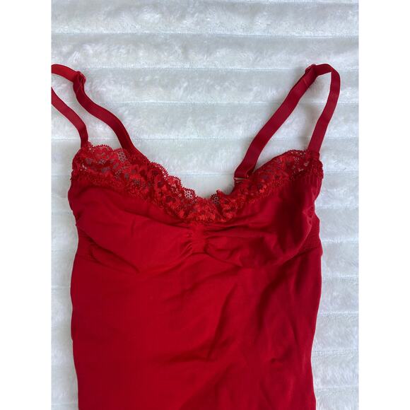 SKIMS Stretch Lace Teddy Bodysuit Lingerie Red Size M - Picture 3 of 7
